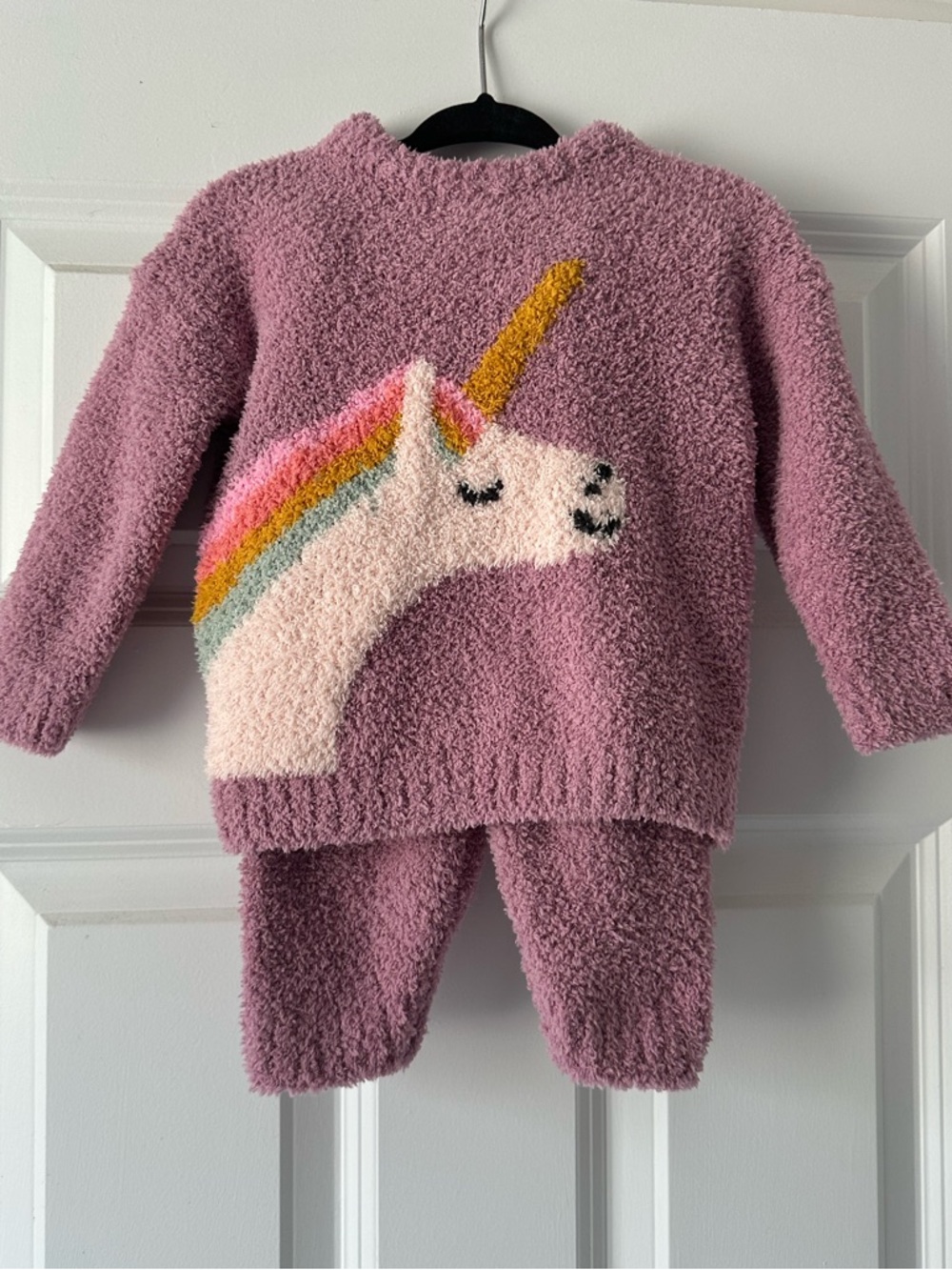 Hanna Andersson Plush Dusty Pink Fuzzy Matching Set